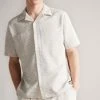 Ted Baker Lovat Ecru Cream Short Sleeve Revere Heavy Texture Shirt -TED BAKER Sales Store unnamed file 1814