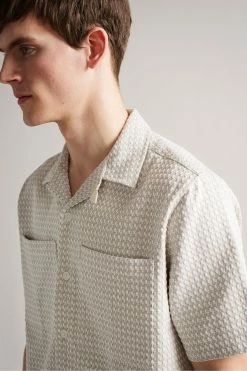 Ted Baker Lovat Ecru Cream Short Sleeve Revere Heavy Texture Shirt 9 Ted Baker Lovat Ecru Cream Short Sleeve Revere Heavy Texture Shirt -TED BAKER Sales Store unnamed file 1816