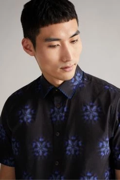 Ted Baker Paden Black Ss Floral Printed Shirt -TED BAKER Sales Store unnamed file 1821