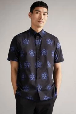 Ted Baker Paden Black Ss Floral Printed Shirt -TED BAKER Sales Store unnamed file 1823