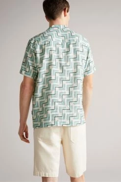Ted Baker Blue Brecon Short Sleeve Retro Geo Print Shirt 12 Ted Baker Blue Brecon Short Sleeve Retro Geo Print Shirt -TED BAKER Sales Store unnamed file 1828