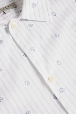 Ted Baker Ailbee White Short Sleeve Stripe Flower Coupe Shirt -TED BAKER Sales Store unnamed file 1864