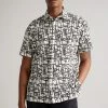 Ted Baker Caird Black Short Sleeve Retro Geo Printed Shirt -TED BAKER Sales Store unnamed file 1898