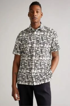 Ted Baker Caird Black Short Sleeve Retro Geo Printed Shirt -TED BAKER Sales Store unnamed file 1903