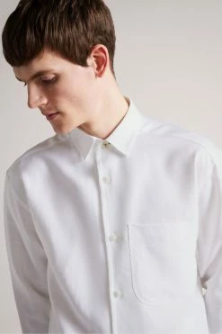 Ted Baker Belvue White Ls Heavy Linen Blend Shirt -TED BAKER Sales Store unnamed file 1913
