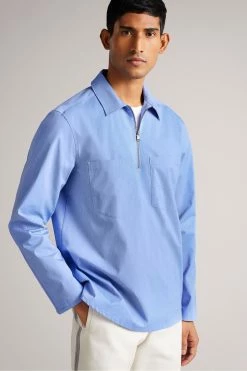Ted Baker Bretonn Blue Zipped Overshirt