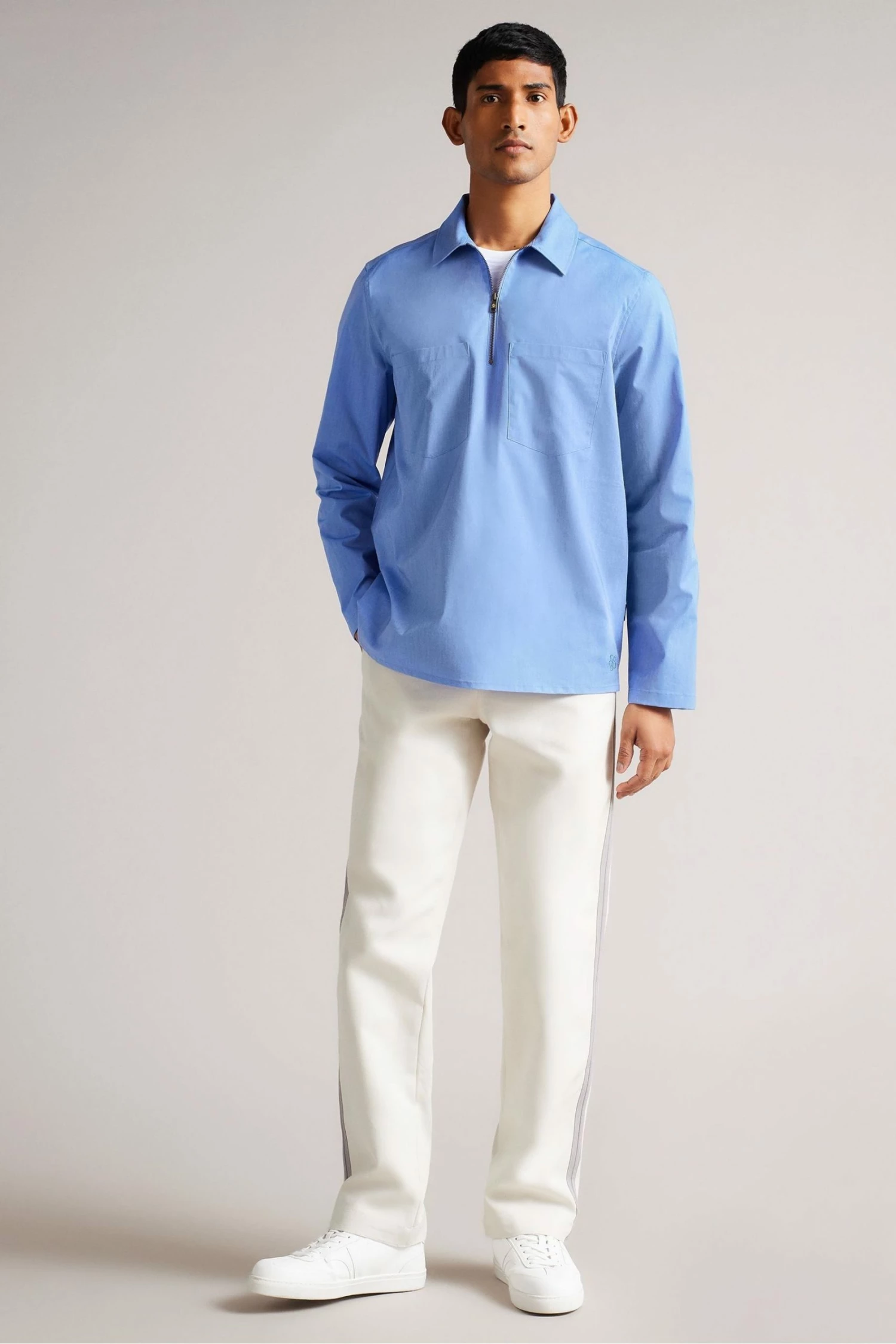 Ted Baker Bretonn Blue Zipped Overshirt 5 Ted Baker Bretonn Blue Zipped Overshirt - Image 3