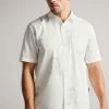 Ted Baker Ardenn White Short Sleeve Reverse Printed Character Shirt -TED BAKER Sales Store unnamed file 1928