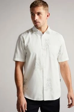 Ted Baker Ardenn White Short Sleeve Reverse Printed Character Shirt 13 Ted Baker Ardenn White Short Sleeve Reverse Printed Character Shirt -TED BAKER Sales Store unnamed file 1933