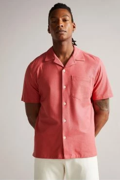 Ted Baker Chatley Pink Ss Jersey Piqué Shirt