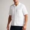 Ted Baker Hargate White Short Sleeve Heavy Texture Shirt -TED BAKER Sales Store unnamed file 1952