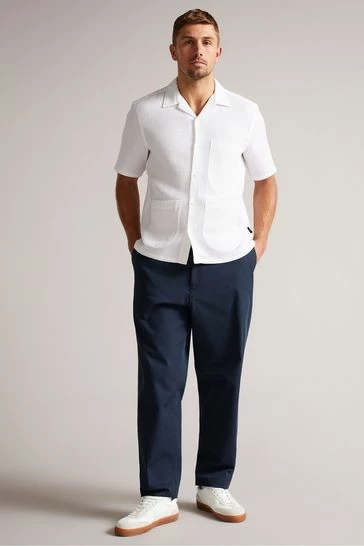Ted Baker Hargate White Short Sleeve Heavy Texture Shirt 6 Ted Baker Hargate White Short Sleeve Heavy Texture Shirt - Image 4