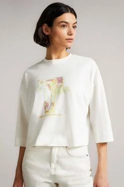 Ted Baker White Medeia Cropped Tee -TED BAKER Sales Store unnamed file 1983