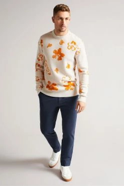Ted Baker Sandsen Natural Flower Graphic Crew Neck Jumper -TED BAKER Sales Store unnamed file 2019