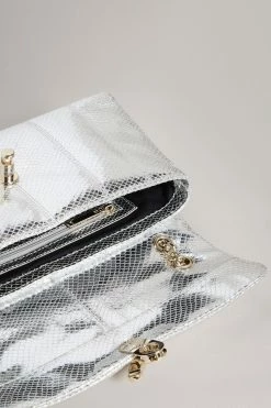 Ted Baker Ayalani Silver Snake Detail Leather Puffer Baguette Bag -TED BAKER Sales Store unnamed file 202