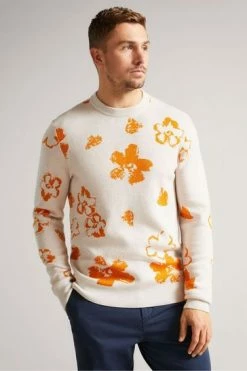 Ted Baker Sandsen Natural Flower Graphic Crew Neck Jumper -TED BAKER Sales Store unnamed file 2022
