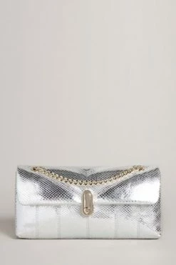 Ted Baker Ayalani Silver Snake Detail Leather Puffer Baguette Bag -TED BAKER Sales Store unnamed file 203