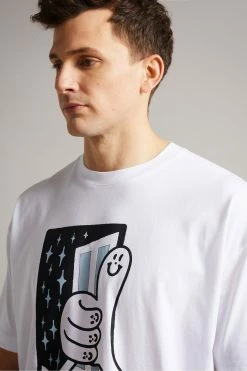 Ted Baker White Cullin Short Sleeve Relaxed Fit Graphic T-Shirt -TED BAKER Sales Store unnamed file 2049