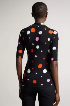 Ted Baker Lilyz Black High Neck Fitted T-Shirt -TED BAKER Sales Store unnamed file 2058