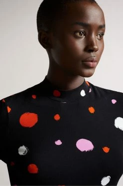 Ted Baker Lilyz Black High Neck Fitted T-Shirt -TED BAKER Sales Store unnamed file 2060