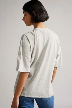 Ted Baker Mid-Grey Avann Cotton Boxy T-Shirt -TED BAKER Sales Store unnamed file 2077