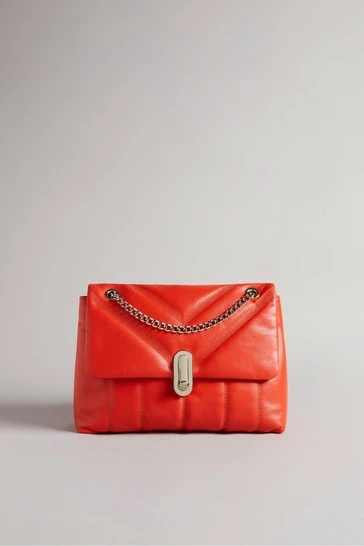 Ted Baker Ayahlin Red Leather Puffer Quilt Detail Xbody Bag 7 Ted Baker Ayahlin Red Leather Puffer Quilt Detail Xbody Bag - Image 5