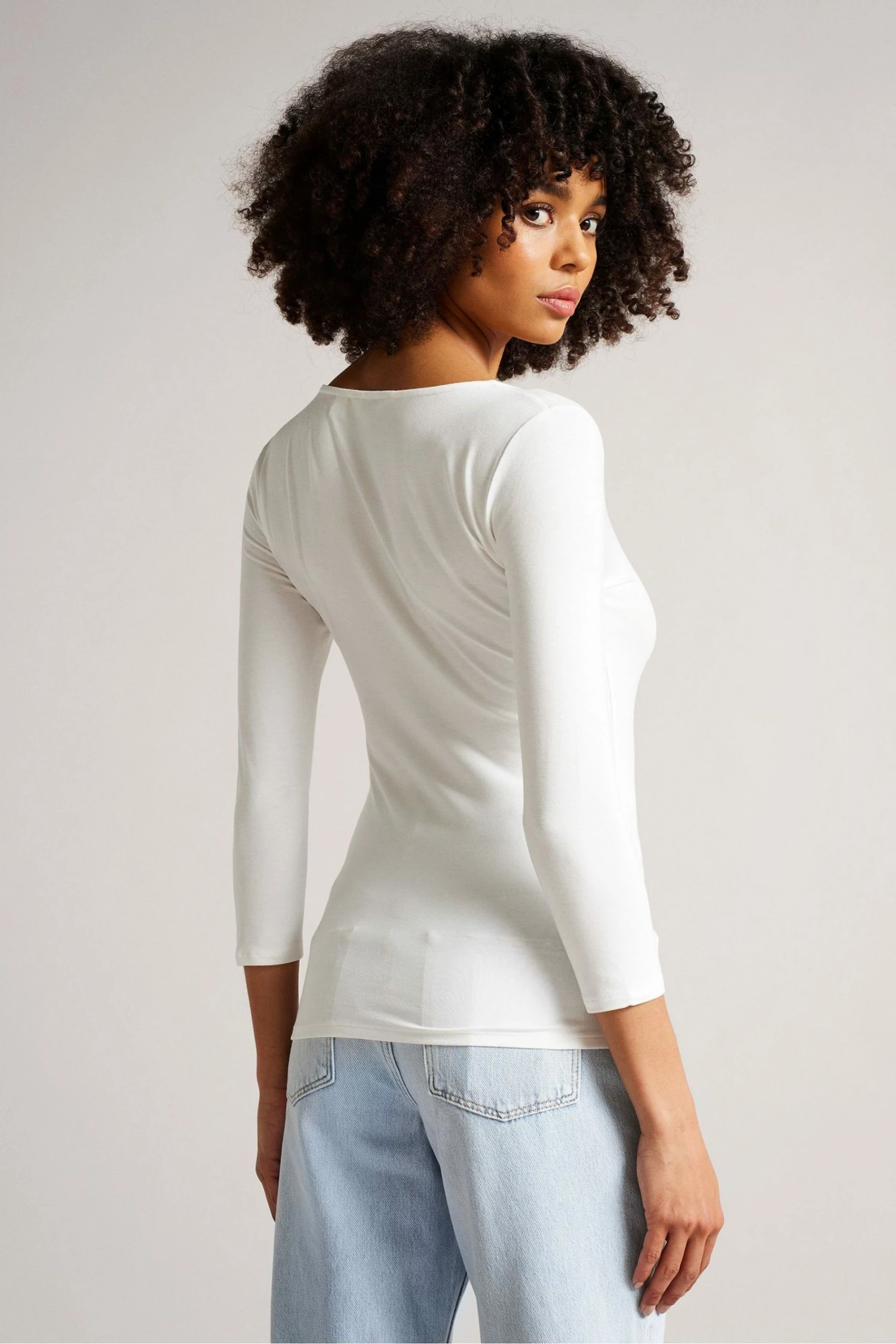 Ted Baker Carsha White Fitted Scoop Neck Top 4 Ted Baker Carsha White Fitted Scoop Neck Top - Image 2
