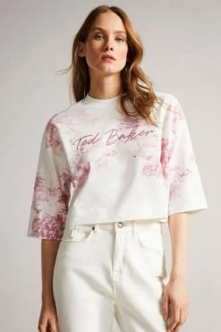 Ted Baker Teresia White Cropped T-Shirt -TED BAKER Sales Store unnamed file 2107