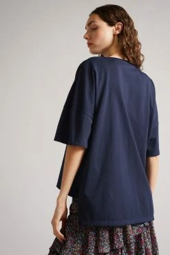 Ted Baker Blue Sandyz Dk Debossed Flower T-Shirt -TED BAKER Sales Store unnamed file 2148