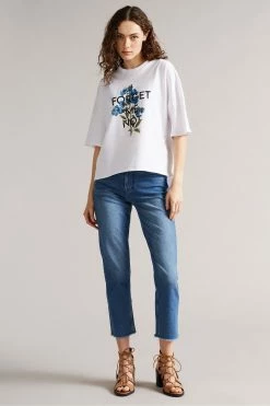 Ted Baker White Tomia Forget Me Not Graphic Tee -TED BAKER Sales Store unnamed file 2167