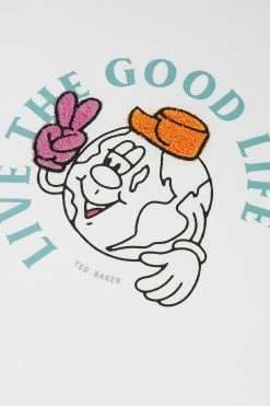 Ted Baker White Dainno Good Life Graphic T-Shirt -TED BAKER Sales Store unnamed file 2184