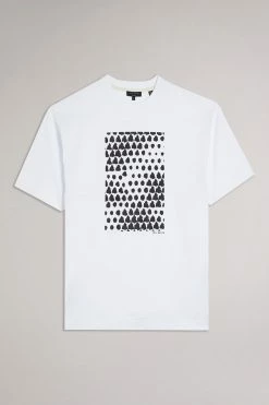 Ted Baker Black Snowhil Short Sleeve Heavy Weight Relaxed Fit Graphic T-Shirt -TED BAKER Sales Store unnamed file 2197