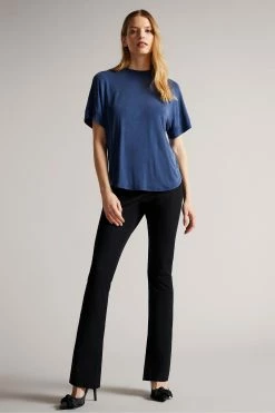 Ted Baker Dark Blue Freyyia Cupro Tee -TED BAKER Sales Store unnamed file 2203