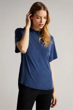 Ted Baker Dark Blue Freyyia Cupro Tee -TED BAKER Sales Store unnamed file 2206