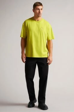Ted Baker Dalas Lime Green Short Sleeve Heavy Weight Relaxed Fit T-Shirt -TED BAKER Sales Store unnamed file 2216
