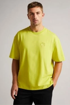 Ted Baker Dalas Lime Green Short Sleeve Heavy Weight Relaxed Fit T-Shirt -TED BAKER Sales Store unnamed file 2217