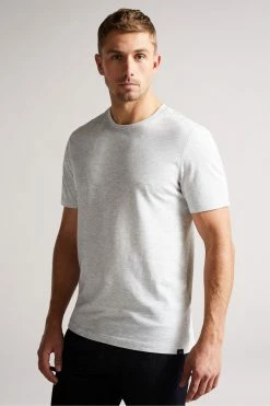 Ted Baker Hawking Grey Marl Short Sleeve Plain T-Shirt -TED BAKER Sales Store unnamed file 2268
