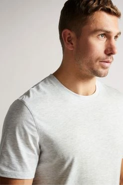 Ted Baker Hawking Grey Marl Short Sleeve Plain T-Shirt -TED BAKER Sales Store unnamed file 2269