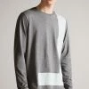 Ted Baker Grey Marl Yapton Long Sleeve 'T' Print T-Shirt 1 Ted Baker Grey Marl Yapton Long Sleeve 'T' Print T-Shirt -TED BAKER Sales Store unnamed file 2279