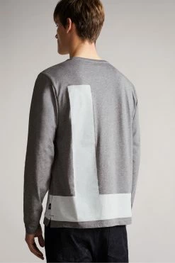 Ted Baker Grey Marl Yapton Long Sleeve 'T' Print T-Shirt 8 Ted Baker Grey Marl Yapton Long Sleeve 'T' Print T-Shirt -TED BAKER Sales Store unnamed file 2280