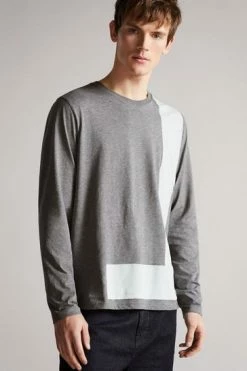 Ted Baker Grey Marl Yapton Long Sleeve 'T' Print T-Shirt 11 Ted Baker Grey Marl Yapton Long Sleeve 'T' Print T-Shirt -TED BAKER Sales Store unnamed file 2283
