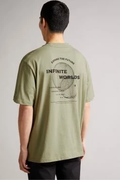 Ted Baker Green Turvill Short Sleeve Heavyweight Relaxed Fit Graphic T-Shirt -TED BAKER Sales Store unnamed file 2294