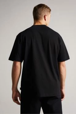 Ted Baker Polpero Black Short Sleeve Heavyweight Relaxed Fit Graphic T-Shirt -TED BAKER Sales Store unnamed file 2297
