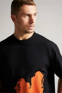 Ted Baker Polpero Black Short Sleeve Heavyweight Relaxed Fit Graphic T-Shirt -TED BAKER Sales Store unnamed file 2299