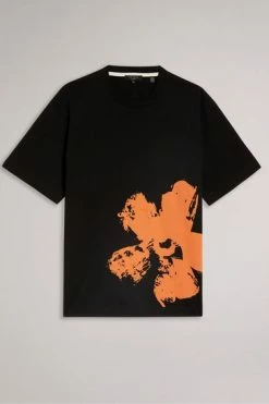 Ted Baker Polpero Black Short Sleeve Heavyweight Relaxed Fit Graphic T-Shirt -TED BAKER Sales Store unnamed file 2303