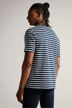 Ted Baker Lumsden Navy Blue Breton Stripe T-Shirt -TED BAKER Sales Store unnamed file 2340