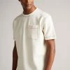Ted Baker Artizan Ecru Cream Short Sleeve Textured T-Shirt -TED BAKER Sales Store unnamed file 2350