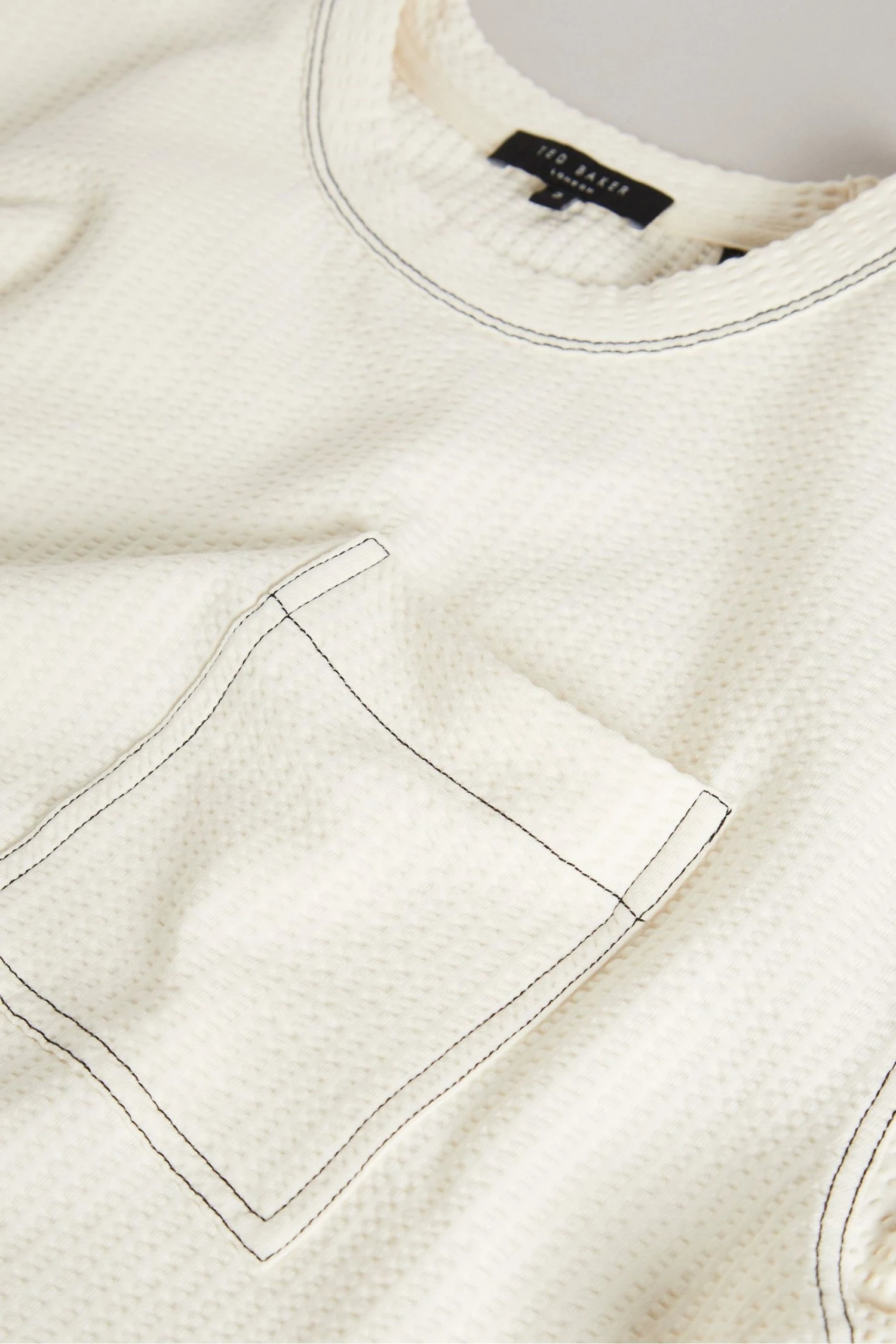 Ted Baker Artizan Ecru Cream Short Sleeve Textured T-Shirt 7 Ted Baker Artizan Ecru Cream Short Sleeve Textured T-Shirt - Image 5