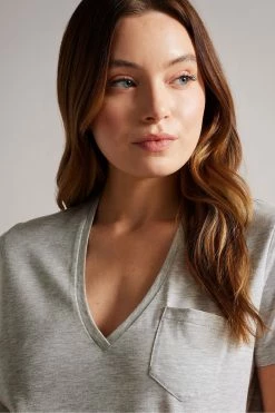 Ted Baker Grey Lovage Easy Fit V-Neck T-Shirt -TED BAKER Sales Store unnamed file 2371