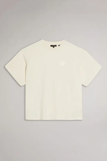 Ted Baker Dalas Natural Short Sleeve Heavyweight Relaxed Fit T-Shirt 6 Ted Baker Dalas Natural Short Sleeve Heavyweight Relaxed Fit T-Shirt - Image 4